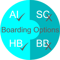 Boarding options - Half Board, All Inclusive