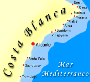 Map of Costa Blanca