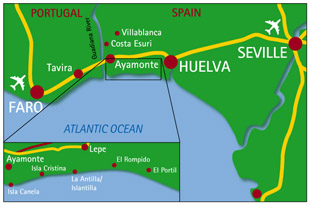 Map of Costa De La Luz